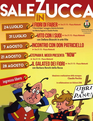 Da lunedì la terza edizione di 'Sale in zucca', la rassegna letteraria inizierà con un omaggio a Fabrizio De Andrè