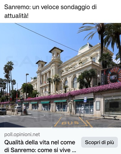 Elezioni Amministrative a Sanremo: ancora sondaggi, ecco il nuovo proposto dal gruppo Demetra (Foto)