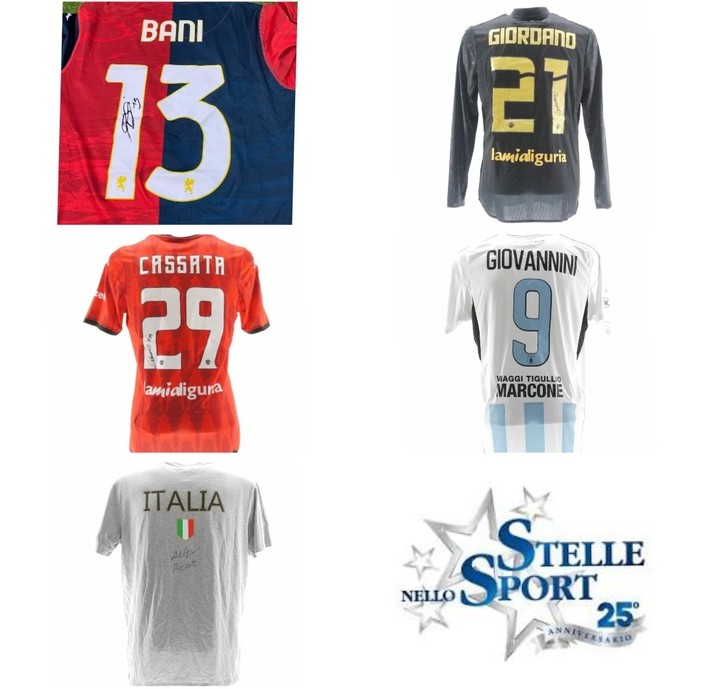 La prima Asta benefica delle Stelle nello Sport del 2024 profuma di Liguria con Bani, Giordano, Cassata, Giovannini e Razzetti