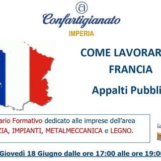 Ultime ore per iscriversi al seminario Webex della Confartigianato dedicato agli appalti pubblici in Francia Ultime ore per iscriversi al seminario Webex della Confartigianato dedicato agli appalti pubblici in Francia