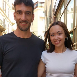Sanremo: incontro tra campioni del volley oggi in centro, Simone Parodi e Rebecca Scialanca (Foto)