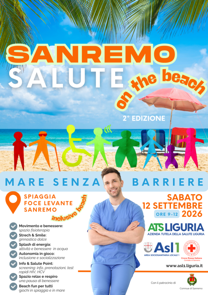 Sanremo, torna “Salute on the beach”: prevenzione, benessere e inclusione in riva al mare Sanremo, torna “Salute on the beach”: prevenzione, benessere e inclusione in riva al mare