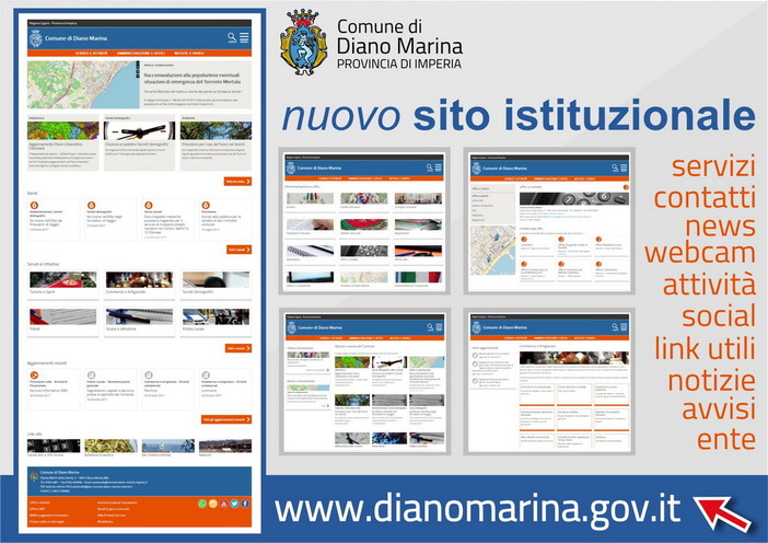 Da oggi continua il lavoro di rinnovamento del Comune di Diano Marina sul web (Foto)