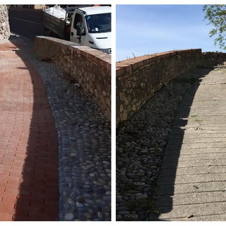 Ventimiglia: terminato stamattina il restyling di salita San Giovanni, Scullino "Fatti non parole" (Foto)