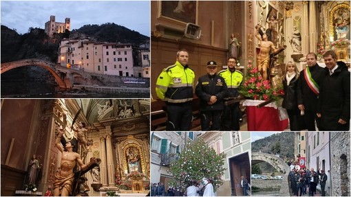 Dolceacqua celebra San Sebastiano, delegazione monegasca alla processione (Foto e video)