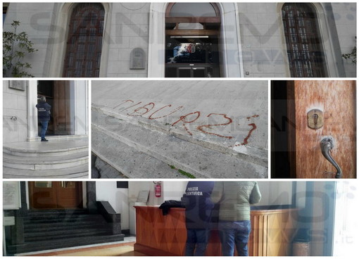 Imperia: scritta 'Tiburzi' sulle scale del Comune, il riferimento ad un famoso film con protagonista Totò (Foto) Imperia: scritta 'Tiburzi' sulle scale del Comune, il riferimento ad un famoso film con protagonista Totò (Foto)