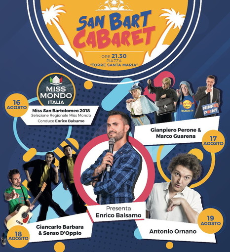 'SanBart Cabaret': continua la grande estate di San Bartolomeo al Mare, giovedì prima selezione Miss Liguria e Miss Mondo e sabato la pirotecnia di Sanbartificio 'SanBart Cabaret': continua la grande estate di San Bartolomeo al Mare, giovedì prima selezione Miss Liguria e Miss Mondo e sabato la pirotecnia di Sanbartificio