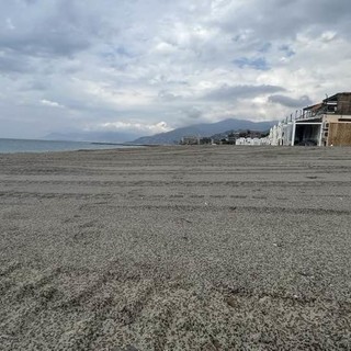 Spiaggia a Camporosso, Gibelli: "Quasi ultimati i lavori di pulizia e spianamento dell’arenile" (Foto)