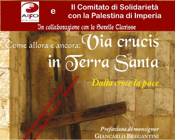Imperia: giovedì alla Chiesa delle Suore Clarisse, solidarietà alla Palestina