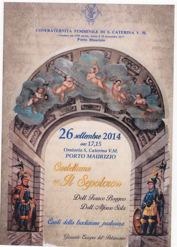 All'Oratorio S.Caterina di Porto Maurizio venerdì prossimo ci sarà la presentazione del cartelame 'Il Sepolcro'