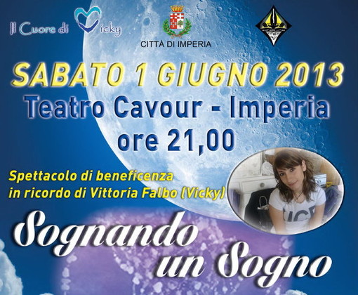 Imperia: sabato 1° giugno al Teatro Cavour 'Sognando un sogno' in ricordo di Vicky Falbo Imperia: sabato 1° giugno al Teatro Cavour 'Sognando un sogno' in ricordo di Vicky Falbo