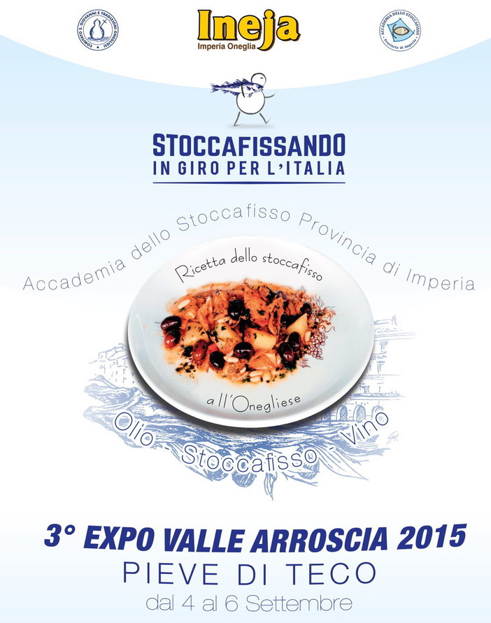 “Stocafissando in giro per l’Italia” da domani a domenica a Pieve di Teco per l’Expo Valle Arroscia