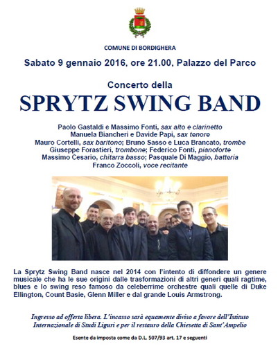 Bordighera: concerto della Sprytz Swing Band per una serata all'insegna della musica Swing e non solo