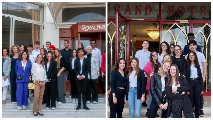 Gli studenti del 'Ruffini' di Imperia a 'scuola' per un giorno negli hotel Londra e Royal di Sanremo Gli studenti del 'Ruffini' di Imperia a 'scuola' per un giorno negli hotel Londra e Royal di Sanremo