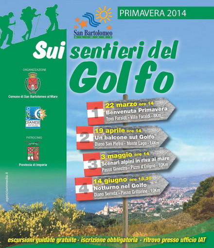 San Bartolomeo al Mare: escursione sui sentieri del Golfo, sabato si sale al Pizzo d'Evigno