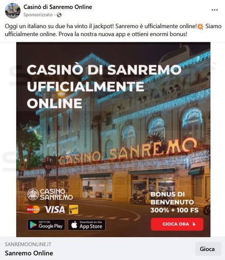 Casinò di Sanremo truffato da un sito di gioco on line estero, utilizzati loghi e foto Casinò di Sanremo truffato da un sito di gioco on line estero, utilizzati loghi e foto