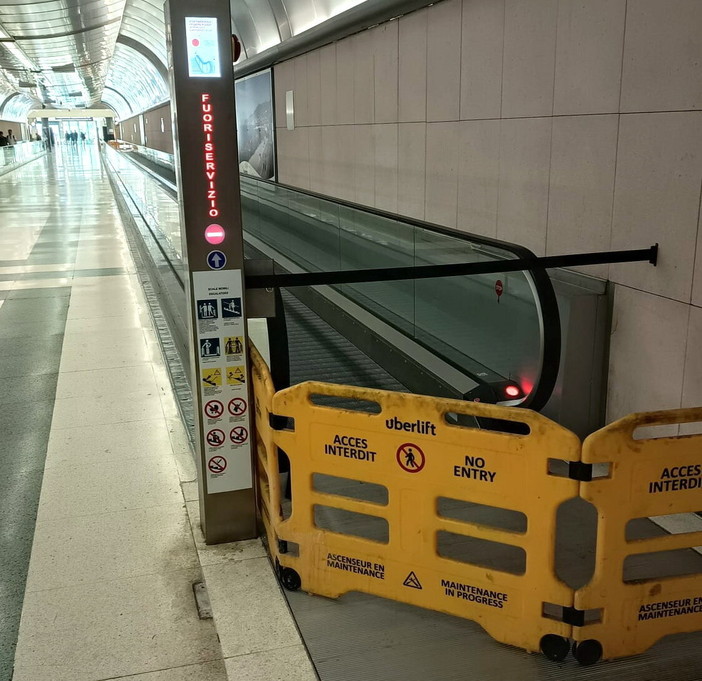 Sanremo, tapis roulant in stazione: mesi senza guasti ma ora uno è fermo, attesa per il ripristino rapido (Foto)
