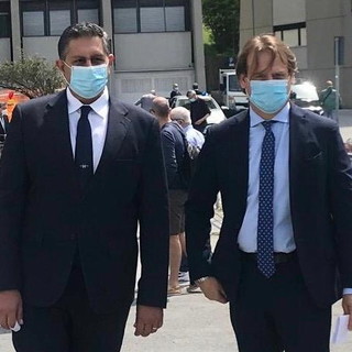 I Presidente Giovanni Toti insieme all’Assessore Marco Scajola oggi ad Imperia I Presidente Giovanni Toti insieme all’Assessore Marco Scajola oggi ad Imperia