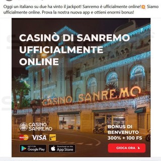 Casinò di Sanremo truffato da un sito di gioco on line estero, utilizzati loghi e foto