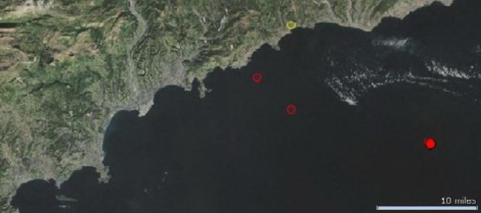 La localizzazione dei tre eventi sismici La localizzazione dei tre eventi sismici