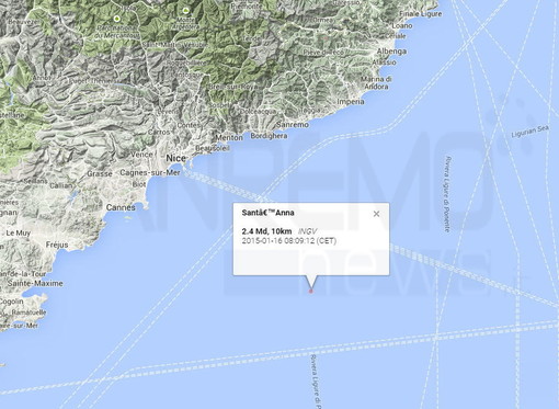 Scossa di terremoto nel mare di Corsica di fronte alla nostra provincia: nessun rilevamento dalle persone
