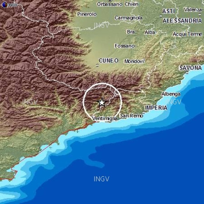 La terra ha tremato questa notte in Valle Roya al confine tra Italia e Francia, terremoto da 2,1 Richter