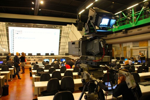 La sala stampa dell'Ariston La sala stampa dell'Ariston