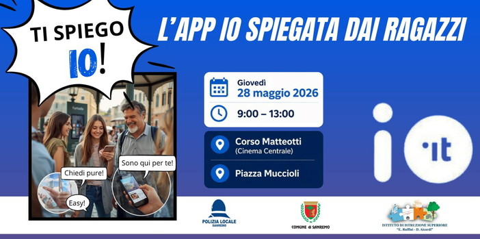 Sanremo promuove l’app IO con gli studenti del Ruffini Aicardi: incontri, assistenza e servizi digitali