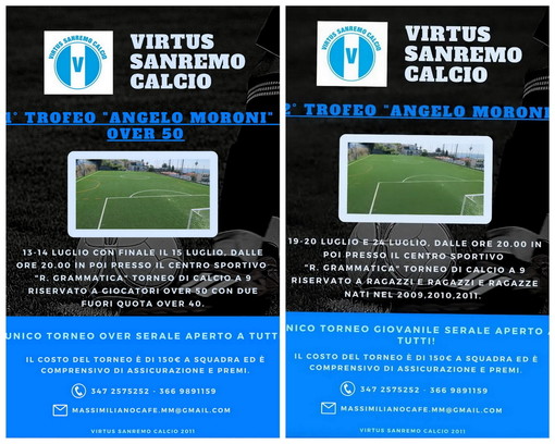 Calcio: doppio appuntamento calcistico al 'Grammatica' di Sanremo con la Virtus Sanremo