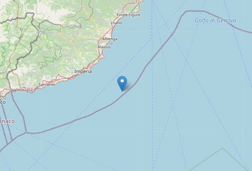 Terremoto in mare al confine tra le province di Imperia e Savona: avvertito solo dai sismografi Terremoto in mare al confine tra le province di Imperia e Savona: avvertito solo dai sismografi