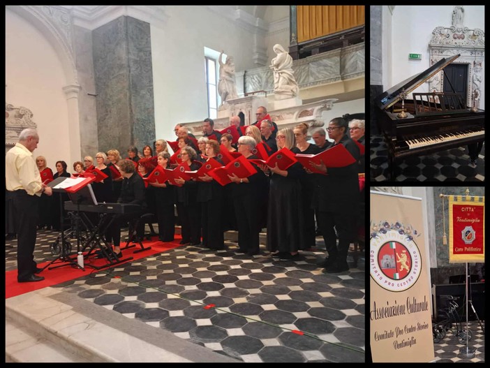 Tra sacro e profano, centro culturale San Francesco gremito per il concerto benefico del Coro Polifonico Città di Ventimiglia (Foto)