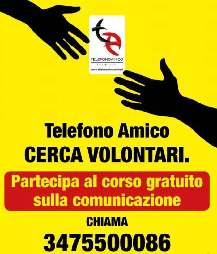 Imperia: dal mese di gennaio il via ad un corso per cercare volontari per il 'Telefono Amico'