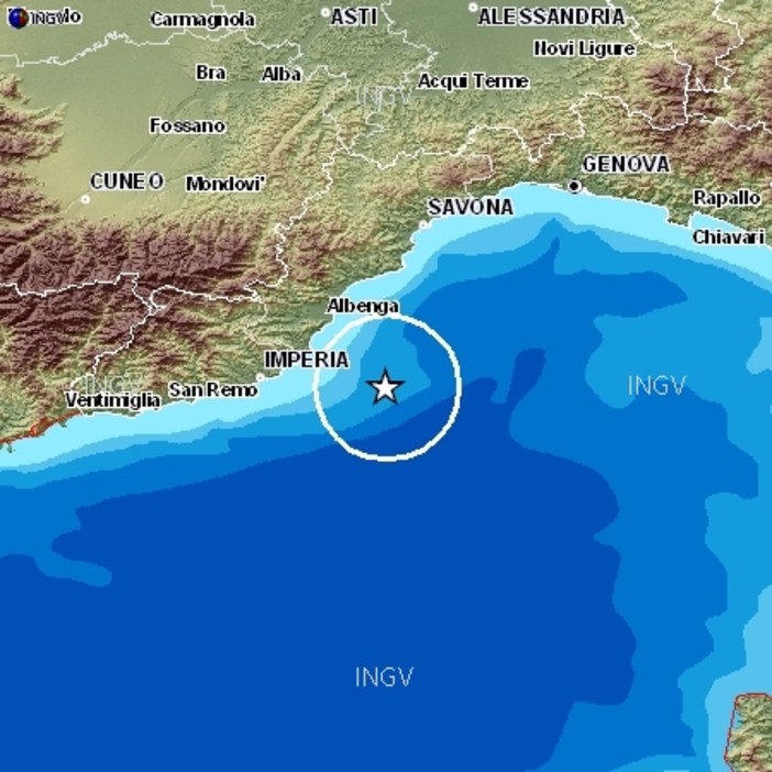 Lieve scossa di terremoto a 9 km sotto il mare di fronte ad Imperia: nessun danno in provincia