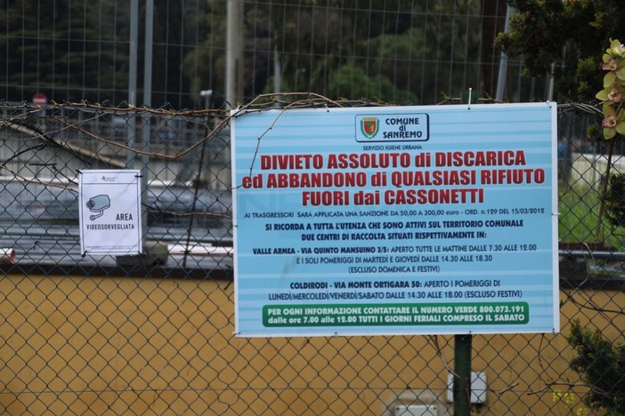 Sanremo: in arrivo la videsorveglianza ‘mobile’ contro l’abbandono selvaggio dei rifiuti, telecamere installate in punti diversi a seconda delle zone da controllare