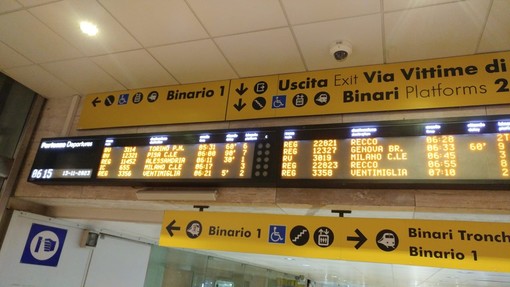 Treni in tilt per un guasto elettrico: circolazione rallentata sulla linea Genova - Ventimiglia, sospesa tra San Giuseppe di Cairo e Savona Treni in tilt per un guasto elettrico: circolazione rallentata sulla linea Genova - Ventimiglia, sospesa tra San Giuseppe di Cairo e Savona