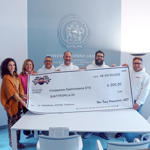 Ventimiglia, il Team Piegavalvole dona 4mila euro alla fondazione Gaslininsieme (Foto)
