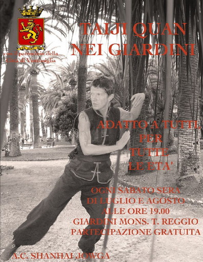 Ventimiglia: domani ai Giardini Mons. T. Reggio iniziano i corsi gratuiti di Taiji Quan Ventimiglia: domani ai Giardini Mons. T. Reggio iniziano i corsi gratuiti di Taiji Quan