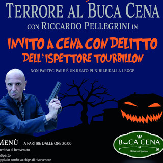 Le avventure dell'Ispettore Tourbillon con l'attore torinese Riccardo Pellegrini: ad Halloween 'Terrore al Buca Cena'