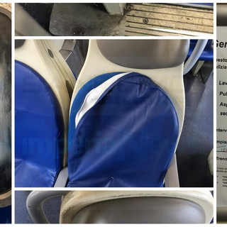 Imperia: treno pulito e disinfettato solo 5 giorni fa, stamattina già in pessime condizioni (Foto)