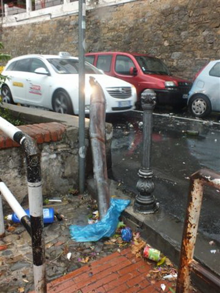 Sanremo: forte temporale di questa mattina, ecco i danni provocati nella zona di Borgo Baragallo