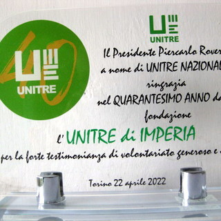 L’Università della Terza Età di Imperia premiata al convegno celebrativo del 40esimo anniversario di fondazione