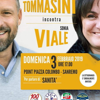 Sanremo: domenica prossima al point di piazza Colombo Sergio Tommasini e Sonia Viale per parlare di sanità Sanremo: domenica prossima al point di piazza Colombo Sergio Tommasini e Sonia Viale per parlare di sanità