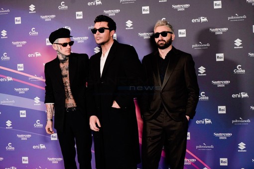 I The Kolors in sala stampa all'Ariston (foto Duilio Rizzo) I The Kolors in sala stampa all'Ariston (foto Duilio Rizzo)