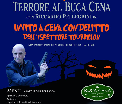 Le avventure dell'Ispettore Tourbillon con l'attore torinese Riccardo Pellegrini: ad Halloween 'Terrore al Buca Cena'