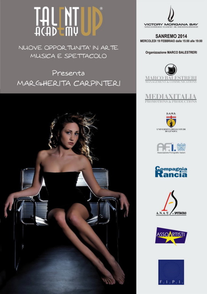 Sanremo: domani pomeriggio al Victory Morgana Bay 2a edizone di 'Talent Up Acadamy'