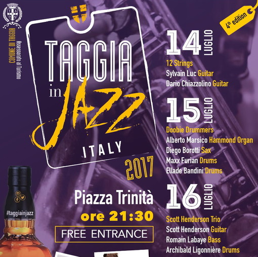 Taggia: venerdì, sabato e domenica appuntamento con la 4a edizione di 'Taggia in Jazz'