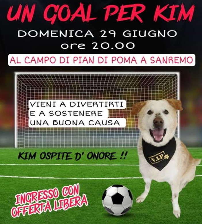 Domenica prossima facciamo 'Un gol per Kim': Sanremo scende in campo per gli animali con una partita di beneficenza