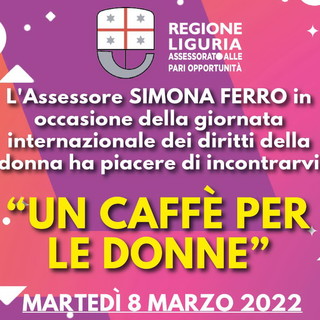 Imperia: un 'Caffè per le donne', domani mattina l'Assessore Ferro al Bar Piccardo
