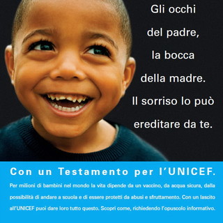 Anche nella nostra provincia come in tutto il mondo l'UNICEF celebra domani la 'Giornata Internazionale dei Lasciti'