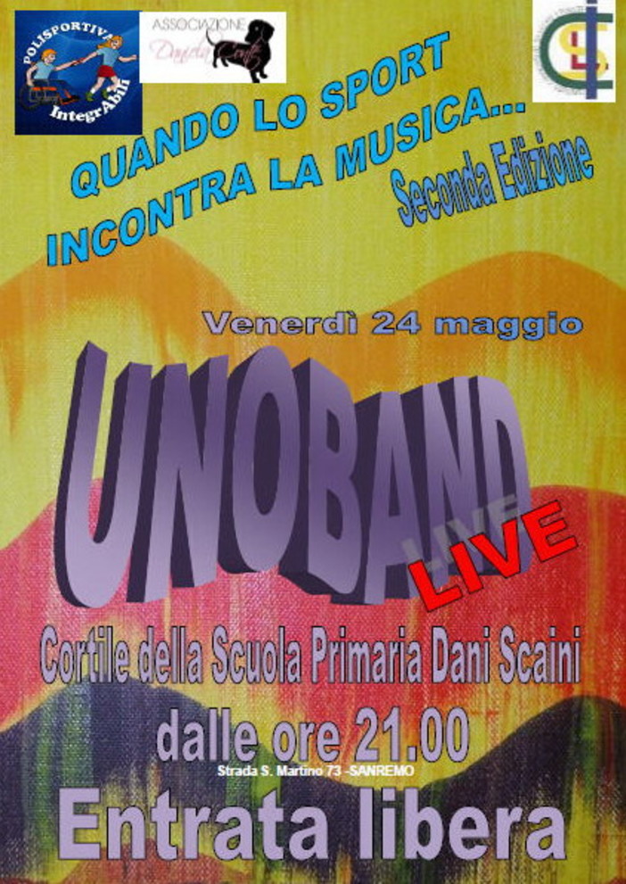 Sanremo: questa sera concerto della 'Uno Band' alla scuola primaria 'Dani Scaini' Sanremo: questa sera concerto della 'Uno Band' alla scuola primaria 'Dani Scaini'